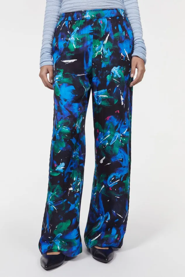 Livia Floral Pants Black Cobalt Women Rodebjer Sets and Suits