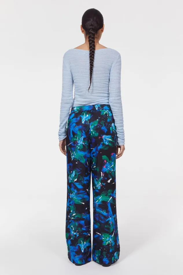 Livia Floral Pants Black Cobalt Women Rodebjer Sets and Suits