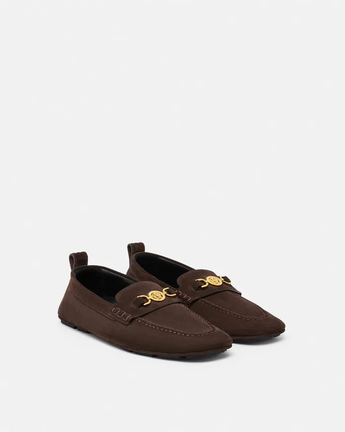 Loafers and Slippers Men Versace Villa Suede Driver Shoes 1nb3v