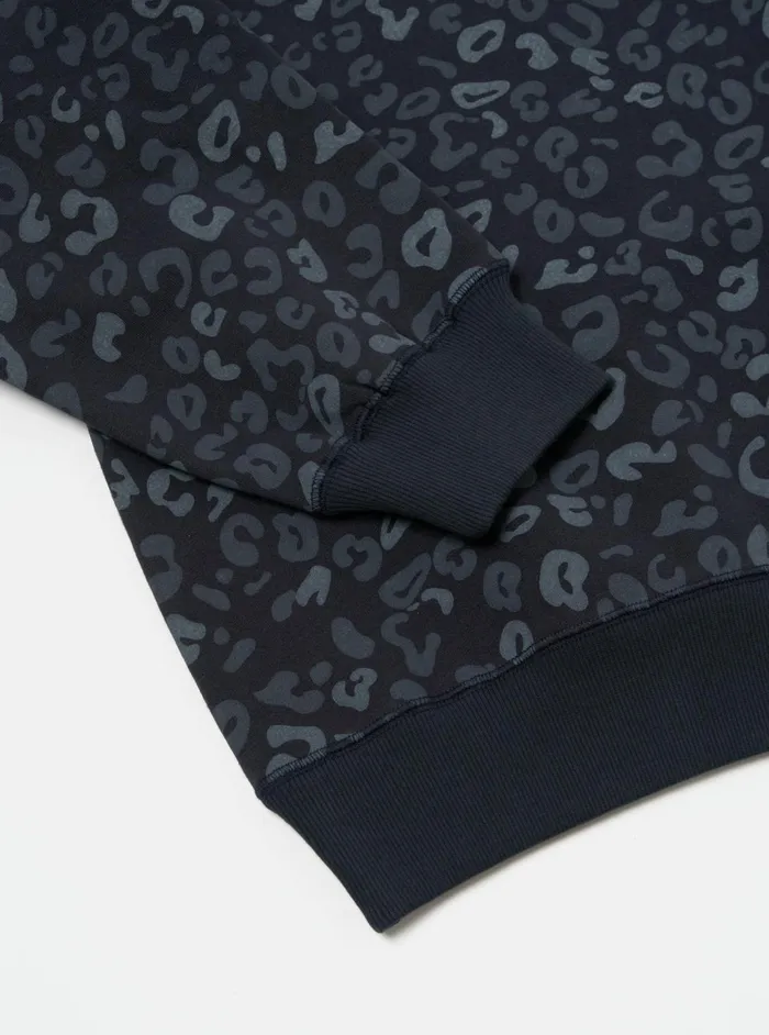 Loose Sweatshirt In Navy Leopard Brush Back Men Universal Works Sweatshirts