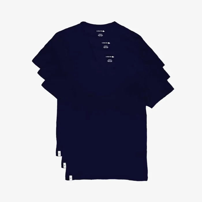Loungewear and Pajamas Men Lacoste 3Pack Slim Fit V Neck Tshirts Navy Blue 166 Loungewear and Pajamas Men Lacoste 3Pack Slim Fit V Neck Tshirts Navy Blue 166