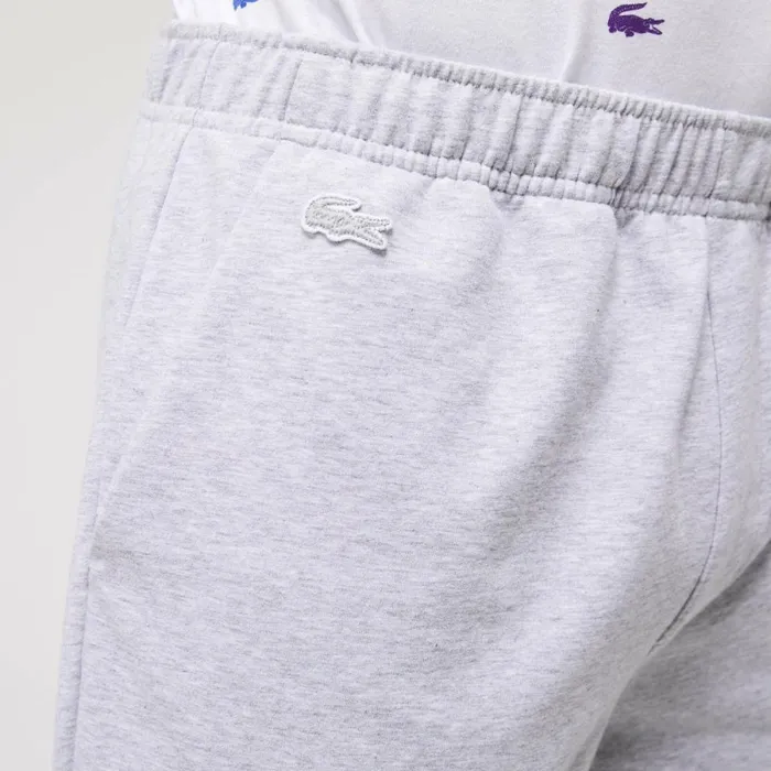 Loungewear and Pajamas Men Lacoste Men039s Branded Cotton Fleece Lounge Pants Grey Chine White W9d