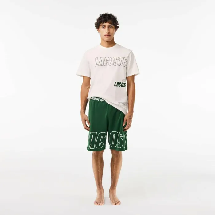 Loungewear and Pajamas Men Lacoste Men039s Contrast Branded Lounge TShirt White 70v
