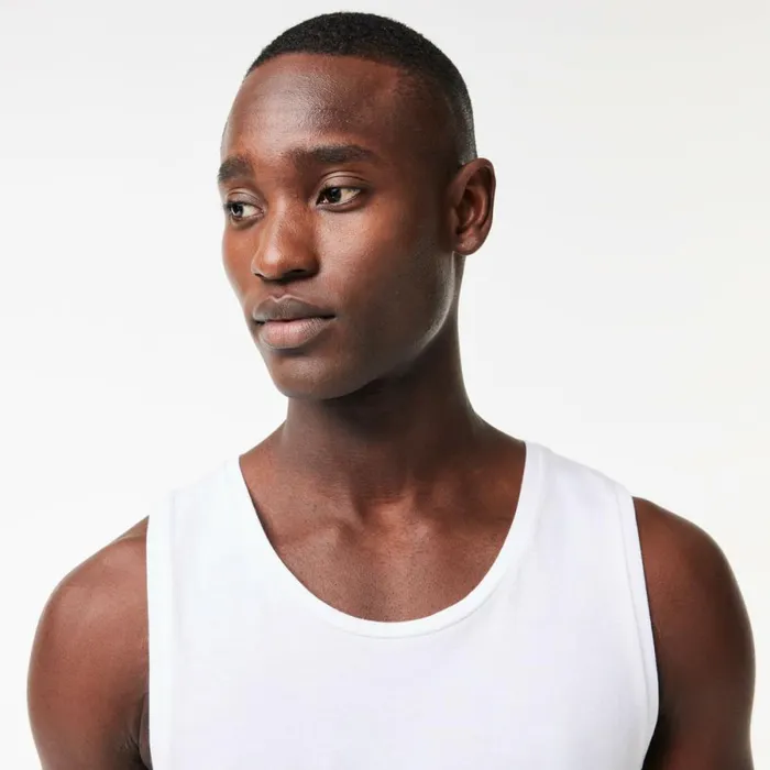Loungewear and Pajamas Men Lacoste Men039s Cotton Tank Top 3Pack White 001