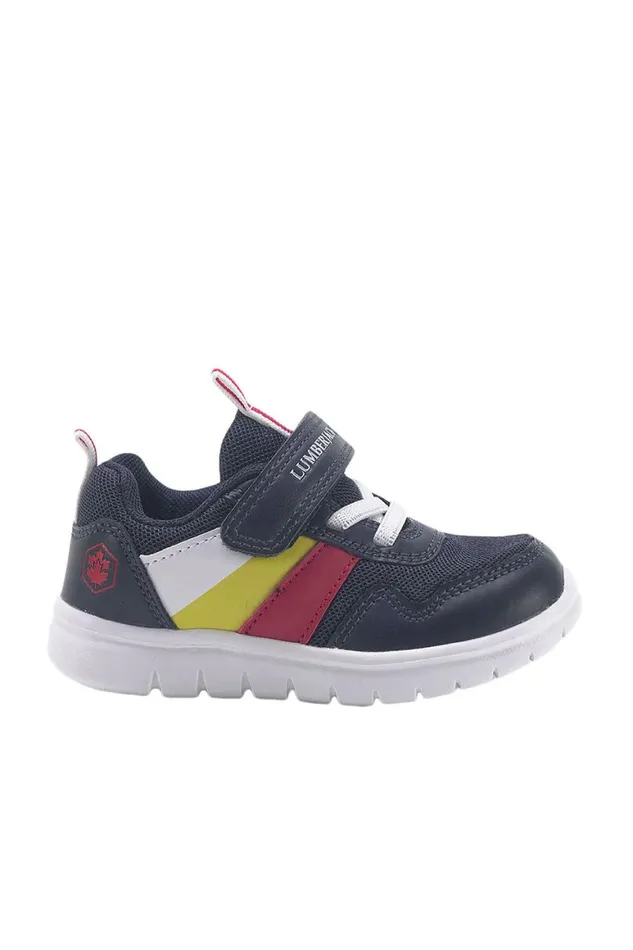 Lumberjack Shoes Boys 1 VELCRO AND ELASTIC LACE NAVY BLUE Boy Basic Casual Boots Blue