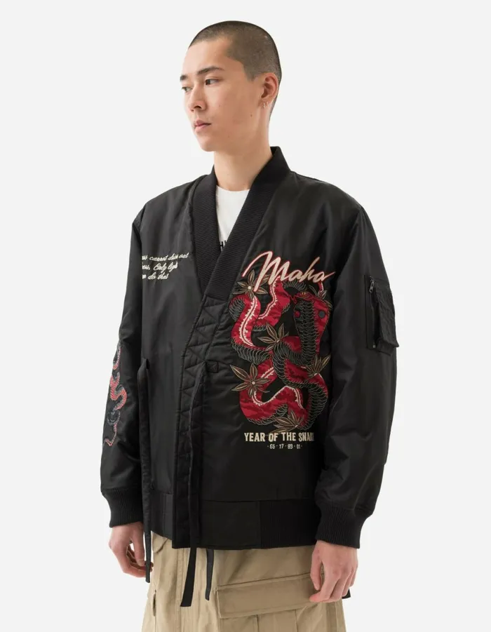 Maharishi Jackets 6006 Year Of The Snake MA1 Kimono Black 8211 Men