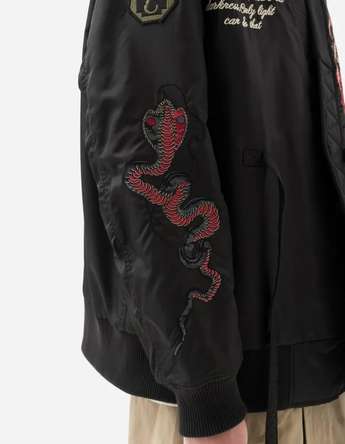 Maharishi Jackets 6006 Year Of The Snake MA1 Kimono Black 8211 Men