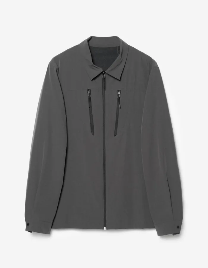 Maharishi Long Sleeve Shirts 6040 Recycled Nylon Overshirt Charcoal 8211 Men