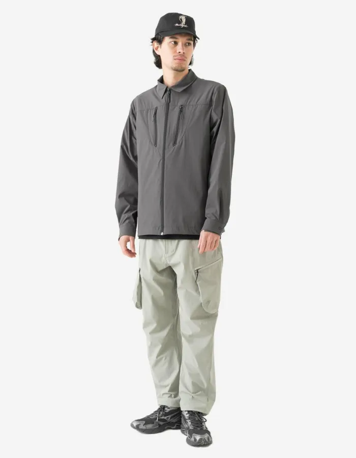 Maharishi Long Sleeve Shirts 6040 Recycled Nylon Overshirt Charcoal 8211 Men