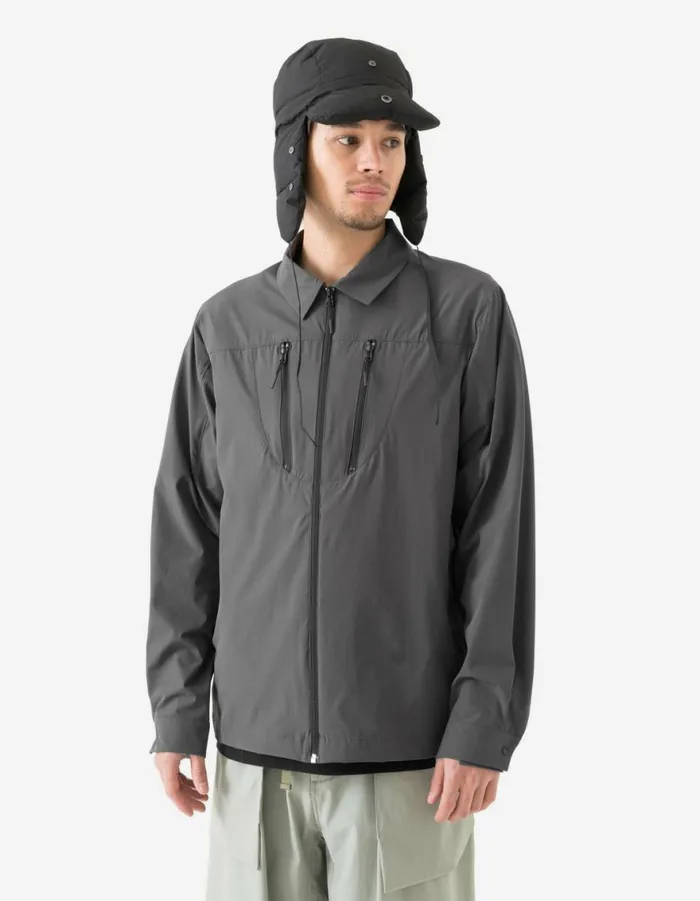 Maharishi Long Sleeve Shirts 6040 Recycled Nylon Overshirt Charcoal 8211 Men