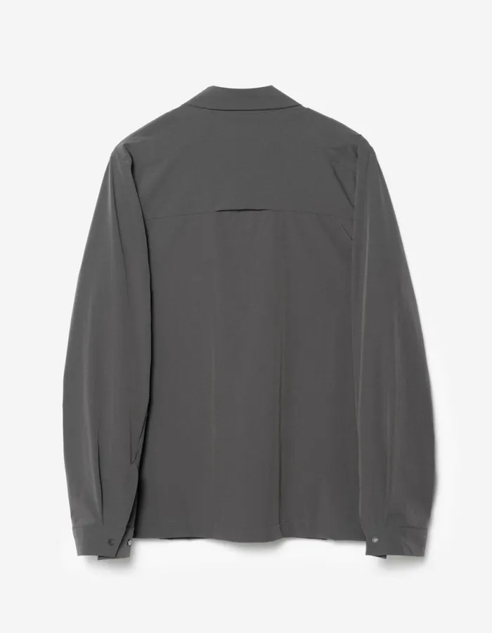 Maharishi Long Sleeve Shirts 6040 Recycled Nylon Overshirt Charcoal 8211 Men