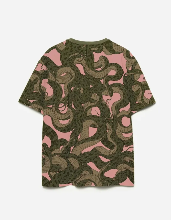 Maharishi Short Sleeve TShirts 6072 Snakeskin Camo TShirt Sakura 8211 Men