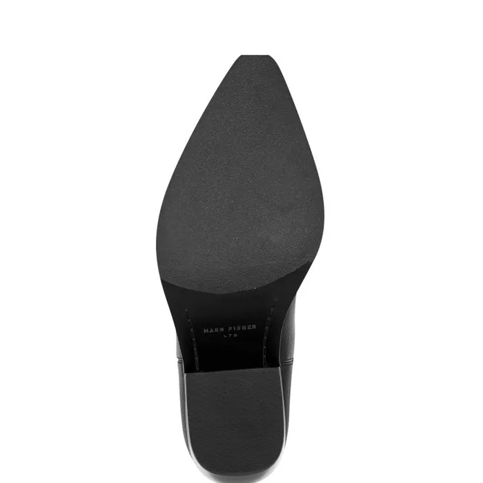 Marc Fisher Booties Women Elyma Perferated Western Bootie Black Leather