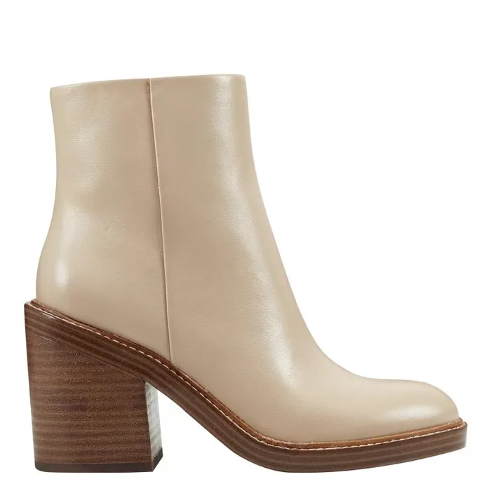 Marc Fisher Booties Women Haleena Round Toe Bootie Nude