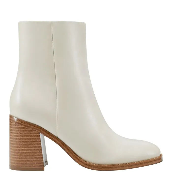 Marc Fisher Booties Women Lianna Sqaure Toe Block Heel Dress Bootie Ivory Leather Marc Fisher Booties Women Lianna Sqaure Toe Block Heel Dress Bootie Ivory Leather