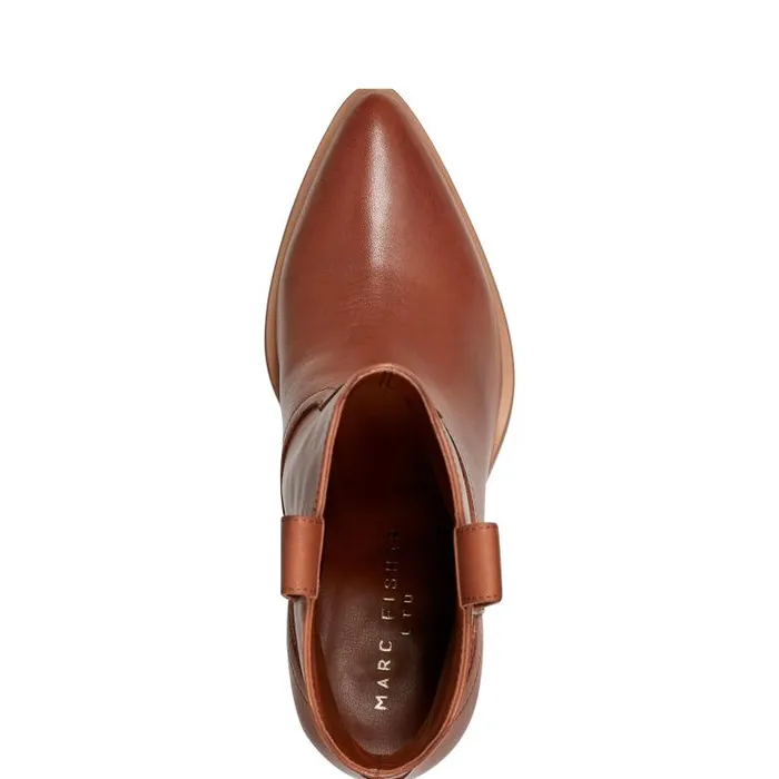 Marc Fisher Booties Women Marlie Western Bootie Natural Leather