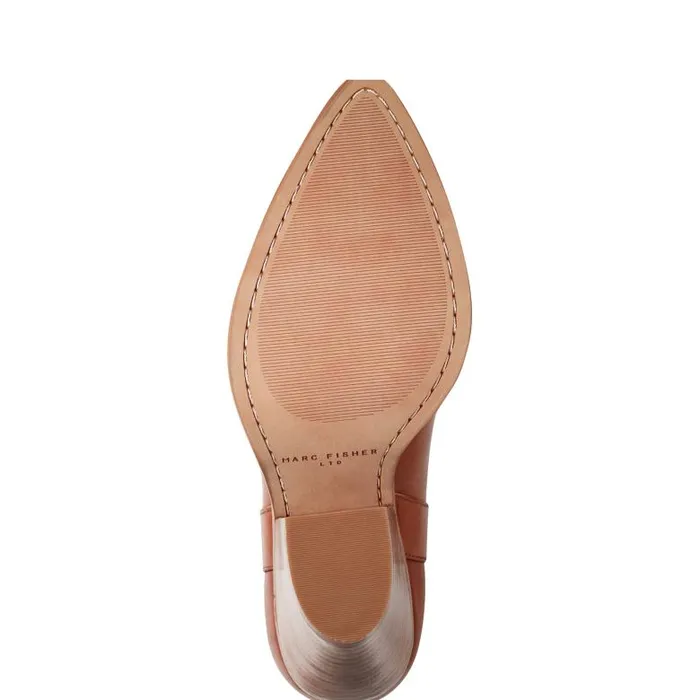Marc Fisher Booties Women Marlie Western Bootie Natural Leather