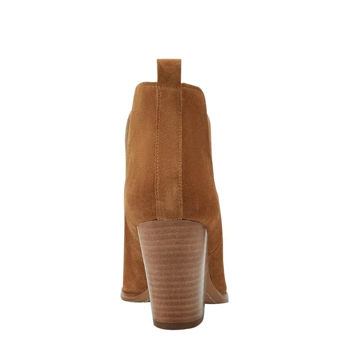 Marc Fisher Booties Women Tanilla Heeled Bootie Camel Suede