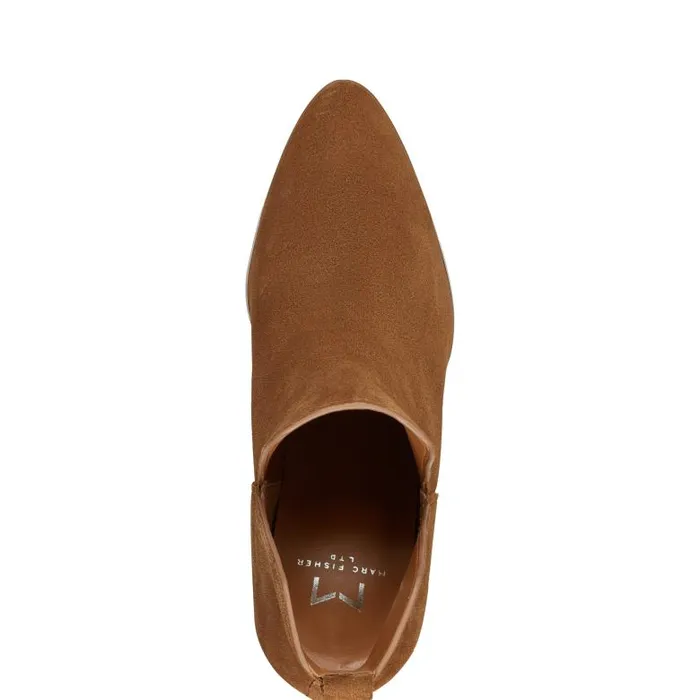 Marc Fisher Booties Women Tanilla Heeled Bootie Camel Suede
