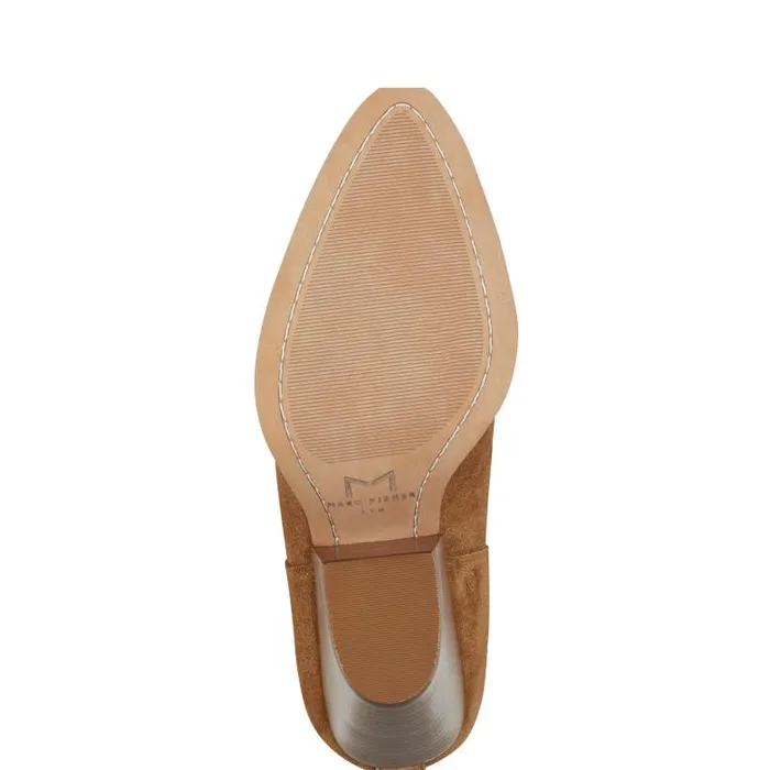 Marc Fisher Booties Women Tanilla Heeled Bootie Camel Suede
