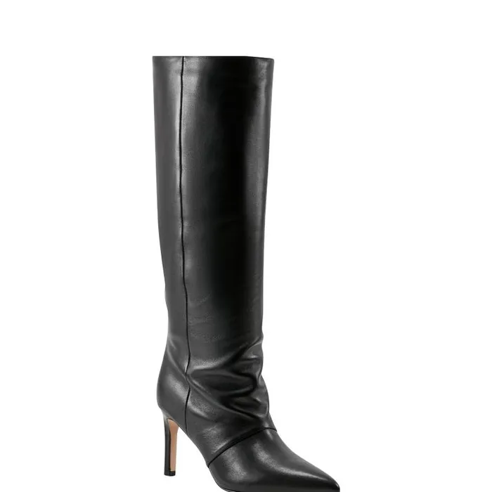Marc Fisher Boots and Booties Women Narysa Dress Boot Black Leather