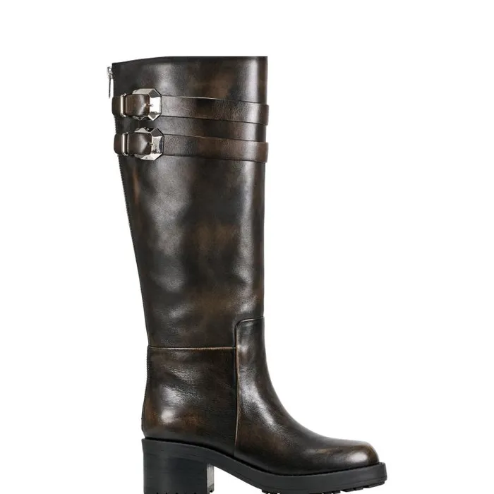 Marc Fisher Boots Women Dariya Casual Boot Dark Brown Leather