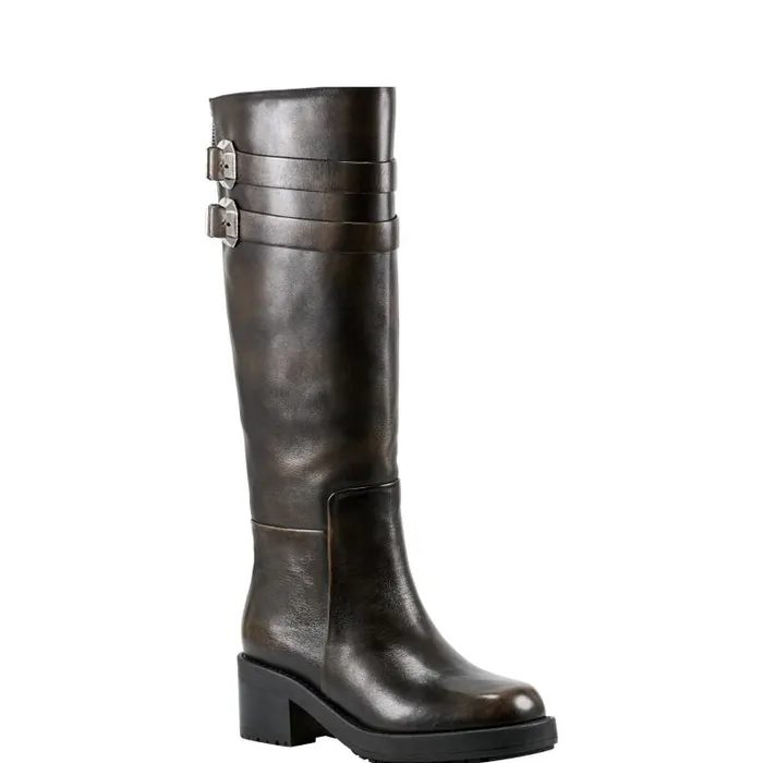 Marc Fisher Boots Women Dariya Casual Boot Dark Brown Leather
