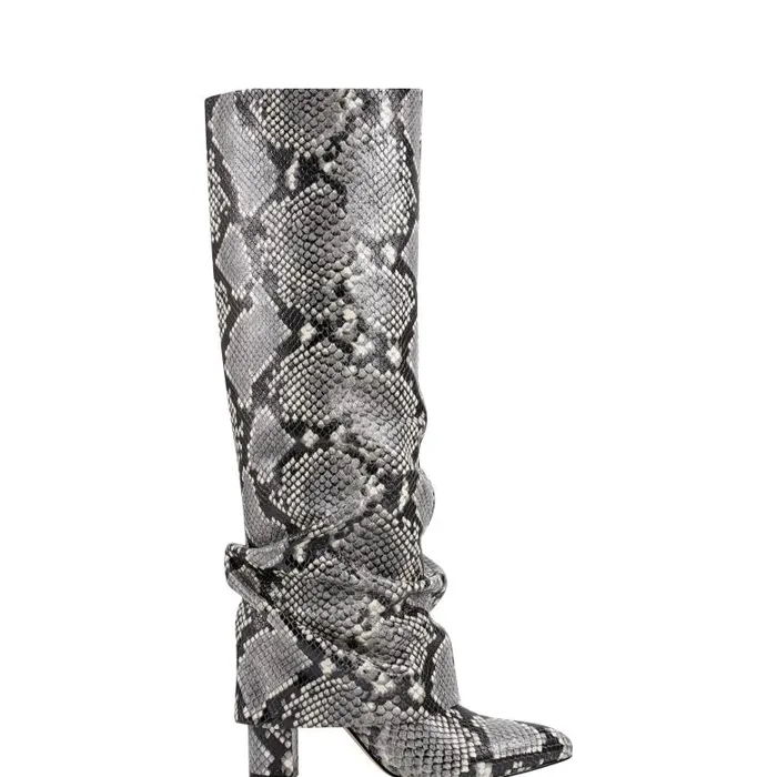 Marc Fisher Boots Women Lalita Foldover Dress Boot Snake Print