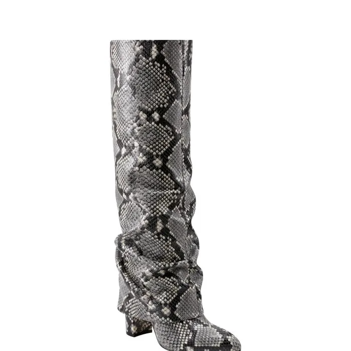 Marc Fisher Boots Women Lalita Foldover Dress Boot Snake Print