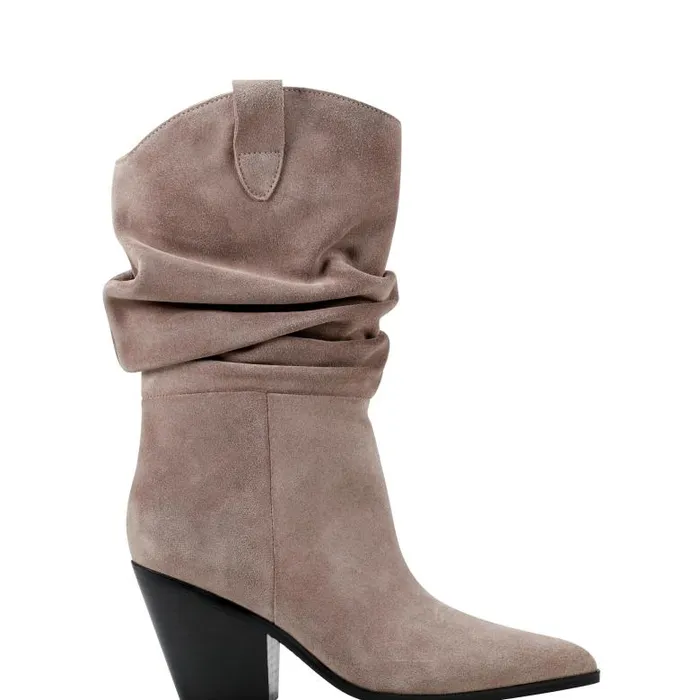 Marc Fisher Boots Women Myleea Slouchy Boot Natural Suede