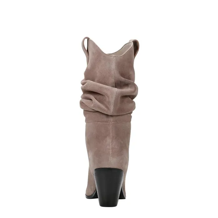 Marc Fisher Boots Women Myleea Slouchy Boot Natural Suede