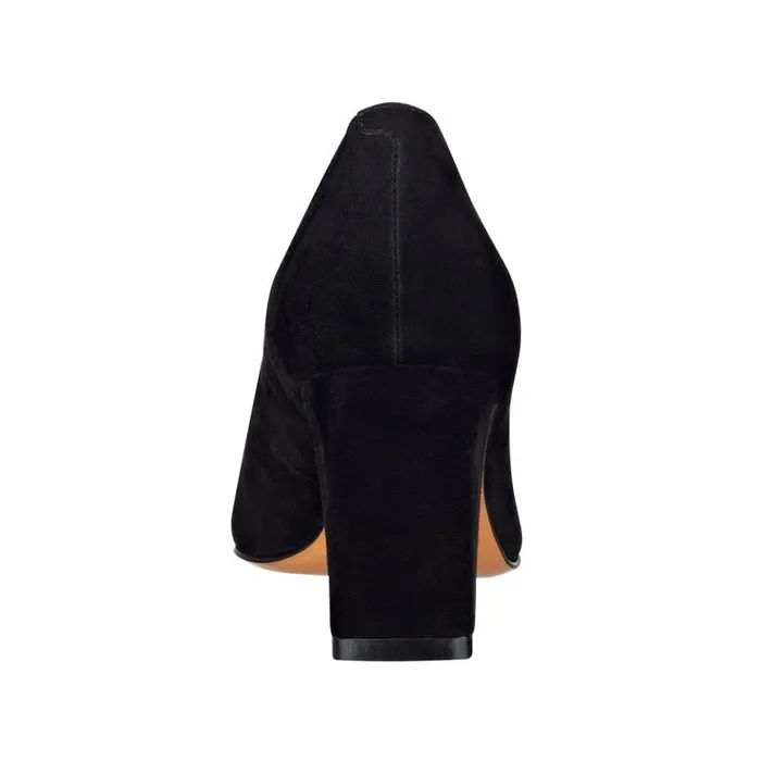 Marc Fisher Heels and Pumps Women Zala Block Heel Pointy Toe Pump Black Suede