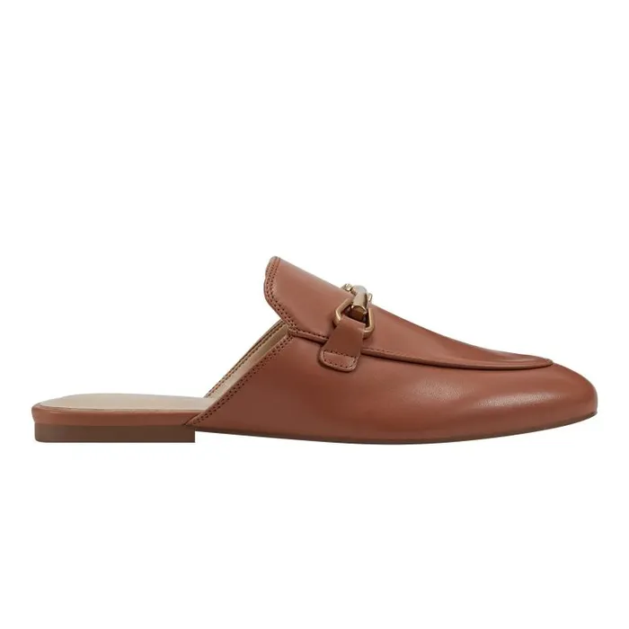 Marc Fisher Loafers and Flats Women Butler Loafer Mule Brown Leather