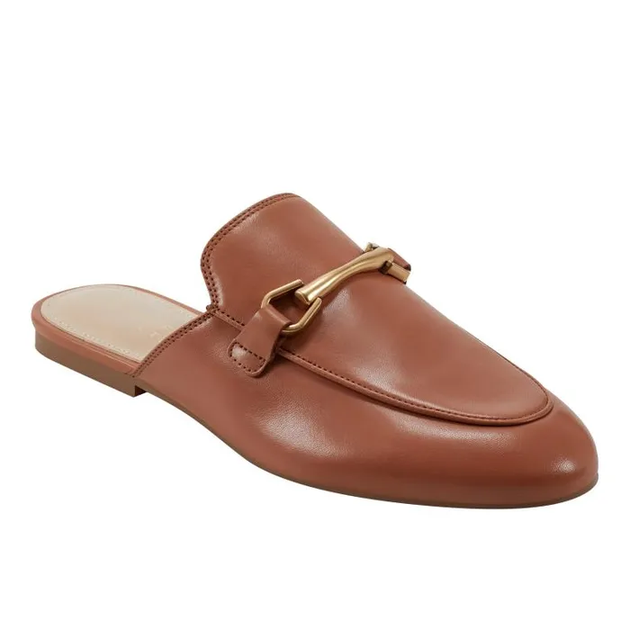 Marc Fisher Loafers and Flats Women Butler Loafer Mule Brown Leather