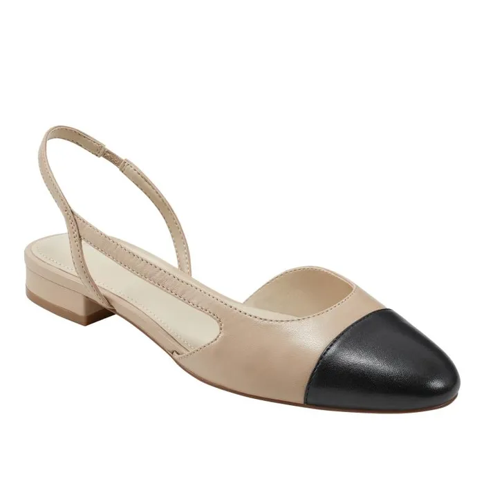 Marc Fisher Loafers and Flats Women Dela Closed Toe Slingback Dress Flat Light Natural