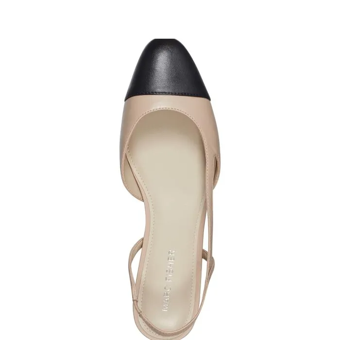 Marc Fisher Loafers and Flats Women Dela Closed Toe Slingback Dress Flat Light Natural