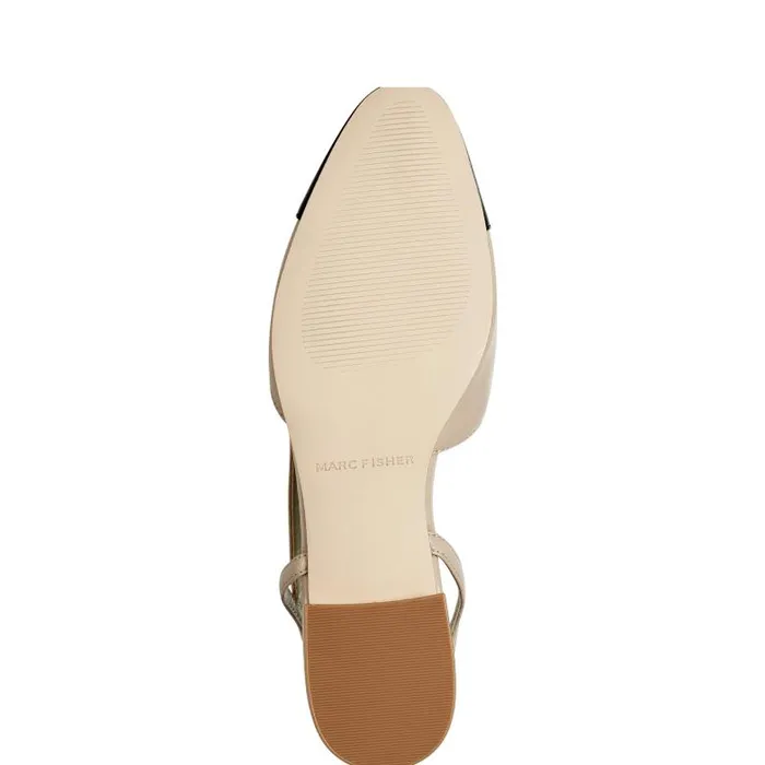 Marc Fisher Loafers and Flats Women Dela Closed Toe Slingback Dress Flat Light Natural