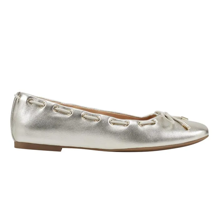 Marc Fisher Loafers and Flats Women Letizia SlipOn Casual Flat Platino