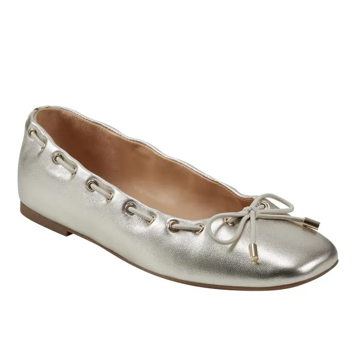 Marc Fisher Loafers and Flats Women Letizia SlipOn Casual Flat Platino