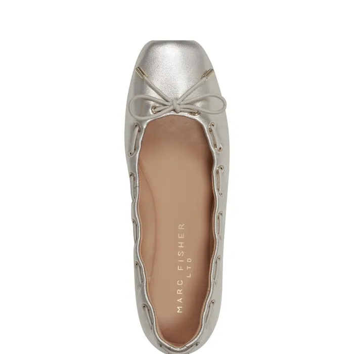 Marc Fisher Loafers and Flats Women Letizia SlipOn Casual Flat Platino