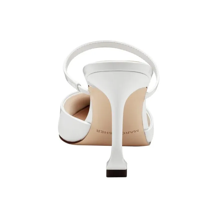 Marc Fisher Mules and Slides Women Hadais Heeled Mule White Patent