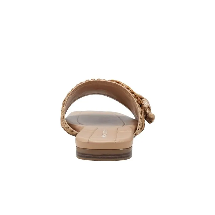 Marc Fisher Mules and Slides Women Loree Flat Slide Sandal Brown