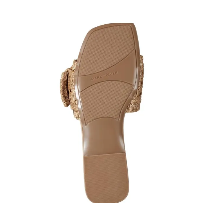 Marc Fisher Mules and Slides Women Loree Flat Slide Sandal Brown