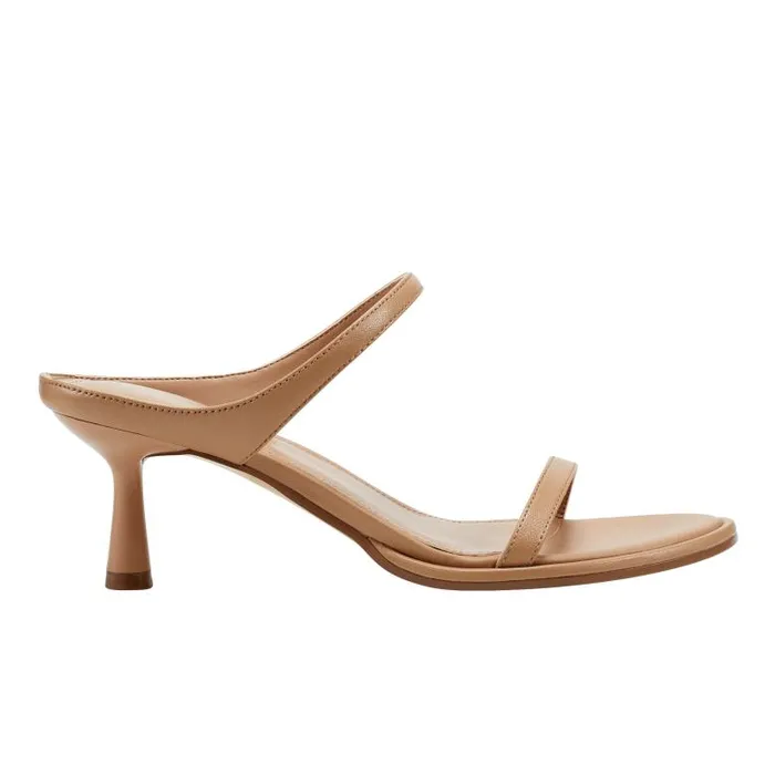 Marc Fisher Sandals Women Alonde Heeled Slide Sandal Medium Natural Leather