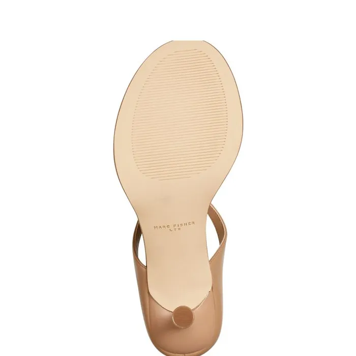Marc Fisher Sandals Women Alonde Heeled Slide Sandal Medium Natural Leather