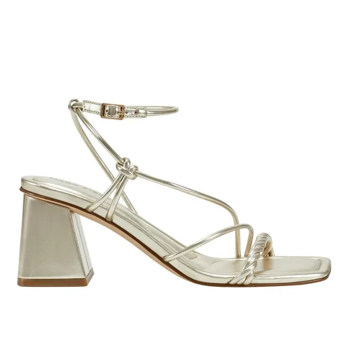 Marc Fisher Sandals Women Meggiane Block Heel Sandal Platino
