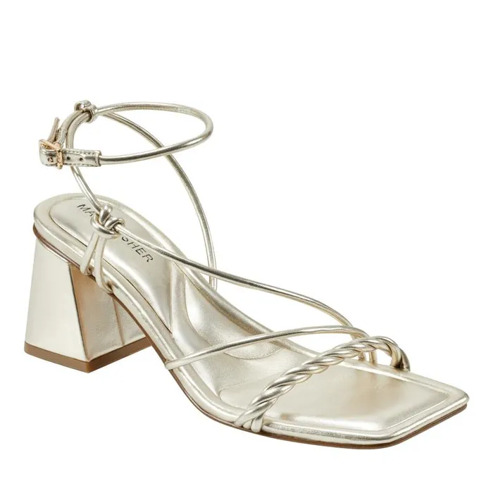 Marc Fisher Sandals Women Meggiane Block Heel Sandal Platino