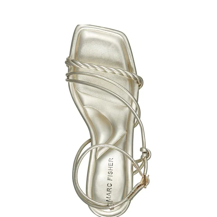 Marc Fisher Sandals Women Meggiane Block Heel Sandal Platino