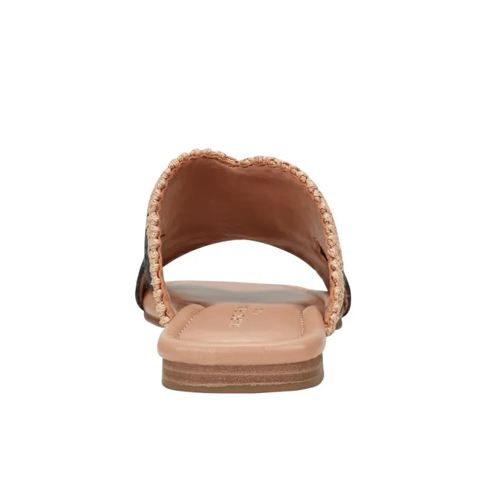 Marc Fisher Sandals Women Nashie Flat Sandal Black Raffia