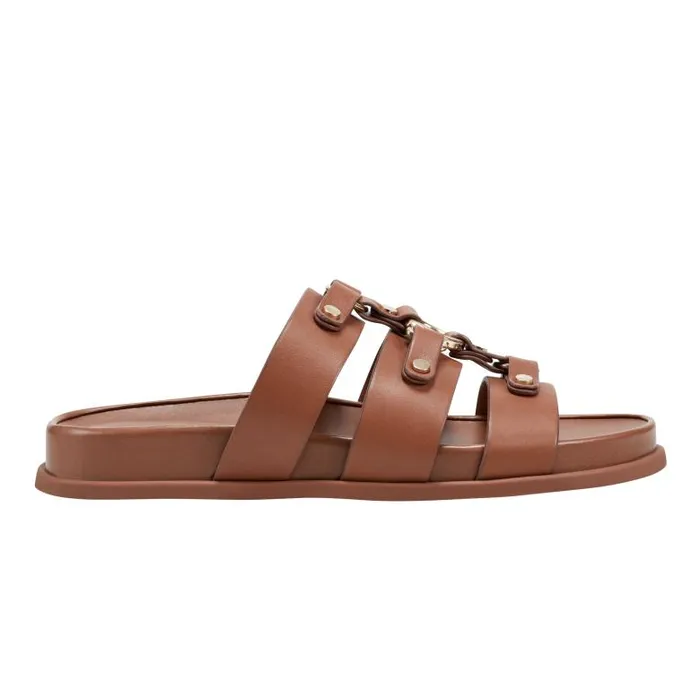 Marc Fisher Sandals Women Verity Flat Footbed Sandal Brown